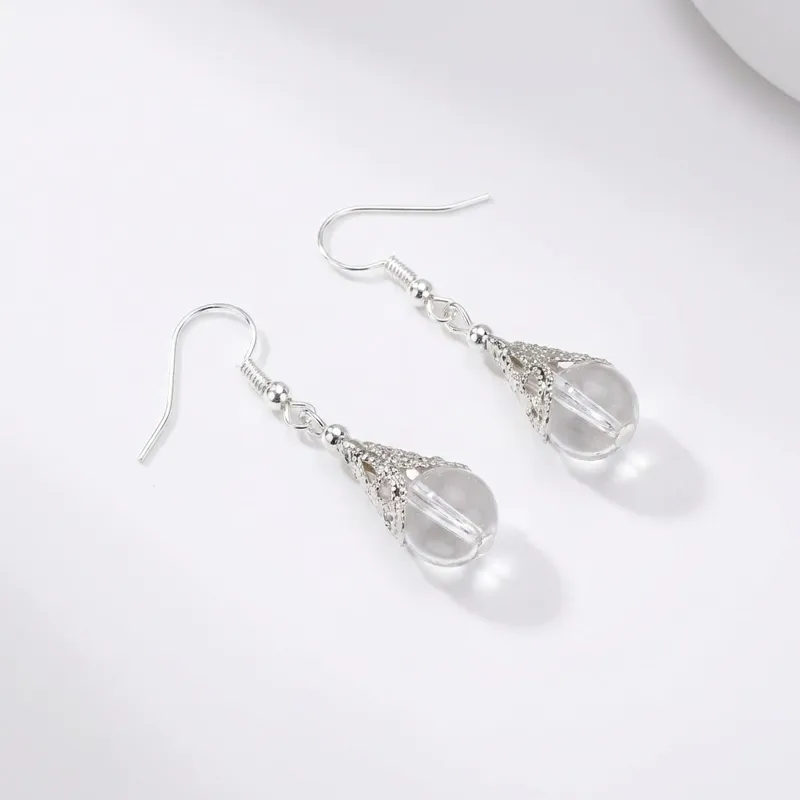 Clear Quartz Earrings for Mental Clarity & Spiritual Protection-1