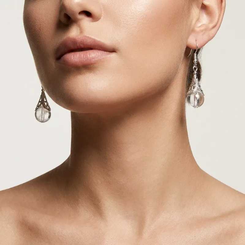 Clear Quartz Earrings for Mental Clarity & Spiritual Protection-2