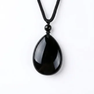 Gold Sheen Obsidian Teardrop Pendant – Spiritual Protection & Inner Harmony-1