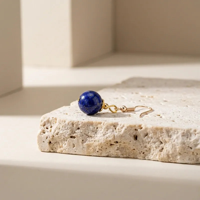 Natural Lapis Lazuli Earrings Spiritual Peace & Insight-3