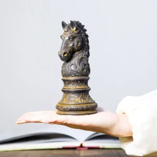 Natural Rust Horse Head Cast Iron & Resin Ornament for Instant Success & Career Prosperity-1