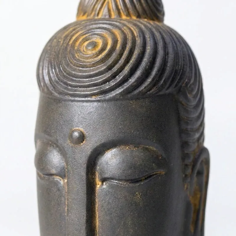 Natural Rust Iron & Resin Buddha Head – Inner Peace, Spiritual Serenity & Timeless Zen-2