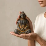Natural Rust Iron & Resin Buddha Statue for Zen Serenity & Inner Peace-1