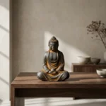 Natural Rust Iron & Resin Buddha Statue for Zen Serenity & Inner Peace-2