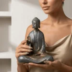 Natural Rust Iron & Resin Buddha Statue – Zen Serenity & Inner Peace-1