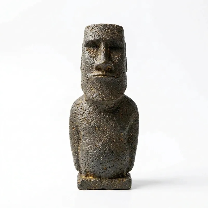 Natural Rust Iron & Resin Moai Statue – Timeless Artistry & Artistic Ambience