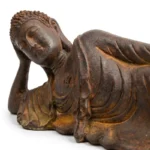 Natural Rust Iron & Resin Reclining Buddha Statue for Inner Peace & Spiritual Protection-2