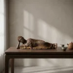 Natural Rust Iron & Resin Reclining Buddha Statue for Inner Peace & Spiritual Protection-3