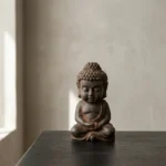 Natural Rust Iron Resin Shakyamuni Buddha Statue – Zen Serenity & Spiritual Protection-2