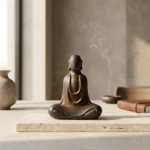 Natural Rust Iron & Resin Zen Buddha Statue for Inner Calm & Spiritual Mindfulness-2