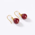 Purple Gold Cinnabar S925 Silver Earrings – Protection Inner Peace & Timeless Elegance
