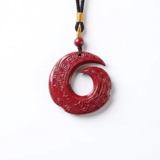 Purple Gold Sand Cinnabar Pendant Necklace – Protection Good Fortune & Inner Peace