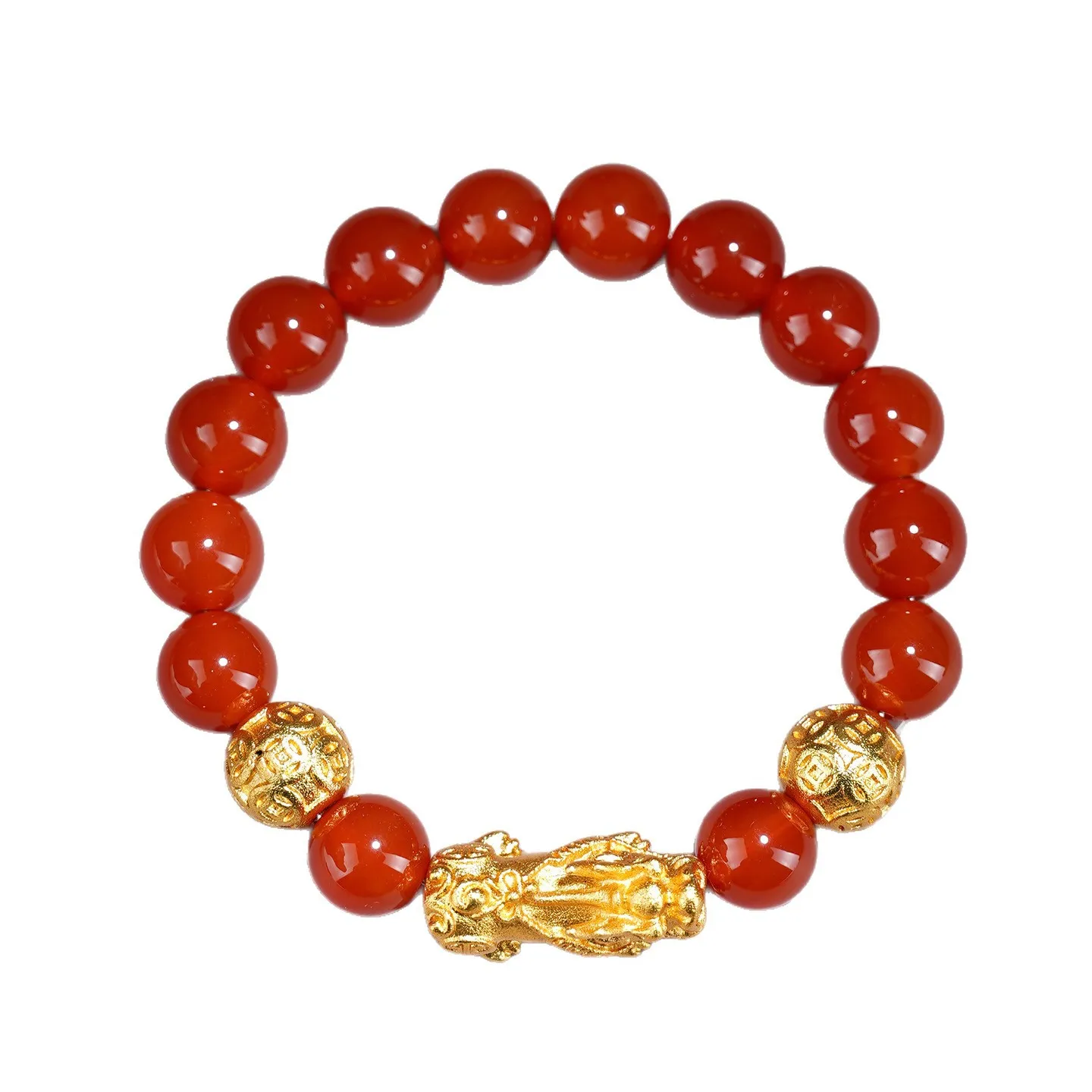 Red-Agate-Pixiu-Coin-Bracelet-Natural-Red-Agate-Gold-Pixiu-Bracelet-for-Prosperity-Protection
