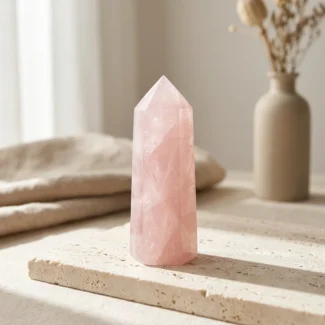Rose Quartz Crystal Column – Love, Emotional Healing & Inner Peace-1