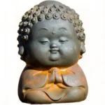 Standing Fat Buddha Iron & Resin Zen Ornament – Mindfulness, Protection & Inner Peace-3