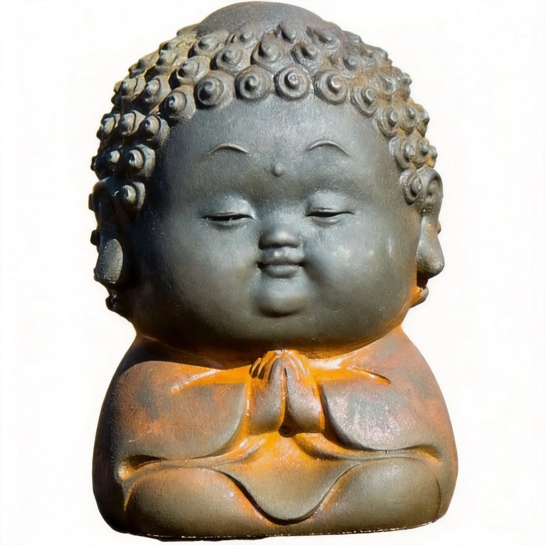 Standing Fat Buddha Iron & Resin Zen Ornament – Mindfulness, Protection & Inner Peace-3