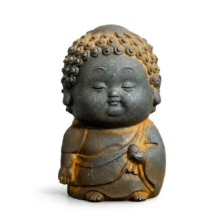 Standing Fat Buddha Iron & Resin Zen Ornament – Mindfulness, Protection & Inner Peace