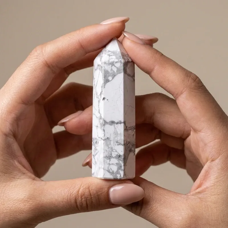 White Turquoise Crystal Wand for Stress Relief & Inner Calm-1