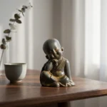 Zen Monk Statue - Iron Resin Buddha for Mindful Serenity-2