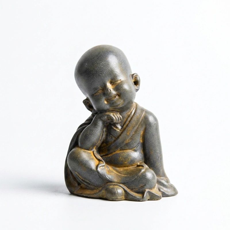 Zen Monk Statue - Iron Resin Buddha for Mindful Serenity